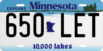 MN license plate 650LET