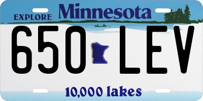MN license plate 650LEV