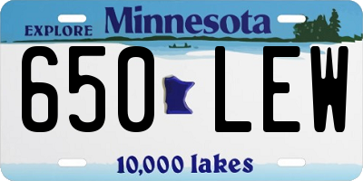 MN license plate 650LEW