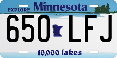 MN license plate 650LFJ