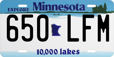MN license plate 650LFM