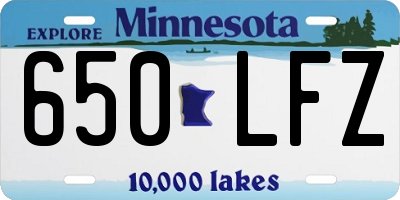 MN license plate 650LFZ