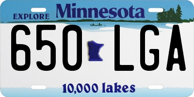 MN license plate 650LGA