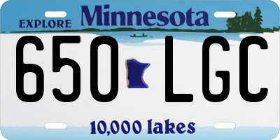 MN license plate 650LGC