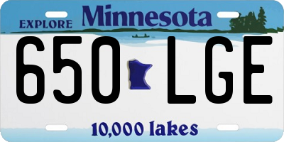 MN license plate 650LGE