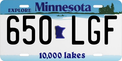 MN license plate 650LGF