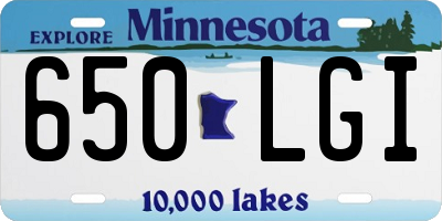 MN license plate 650LGI