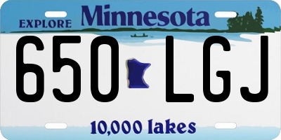 MN license plate 650LGJ