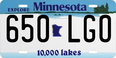 MN license plate 650LGO