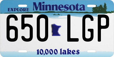 MN license plate 650LGP