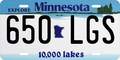 MN license plate 650LGS