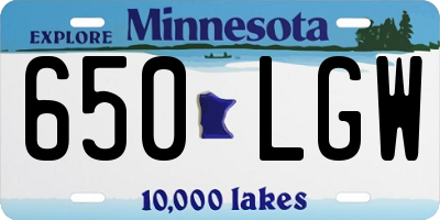 MN license plate 650LGW