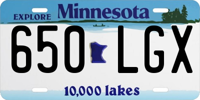 MN license plate 650LGX