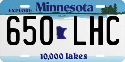 MN license plate 650LHC
