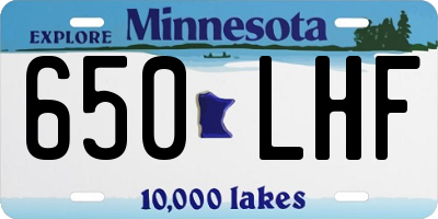 MN license plate 650LHF