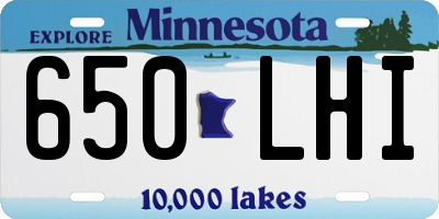 MN license plate 650LHI
