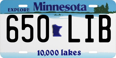 MN license plate 650LIB