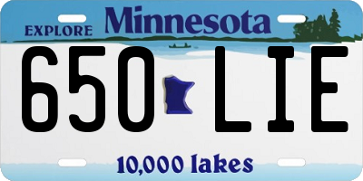 MN license plate 650LIE