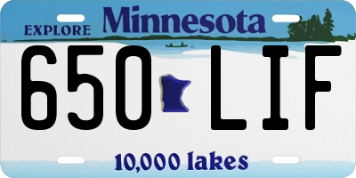 MN license plate 650LIF