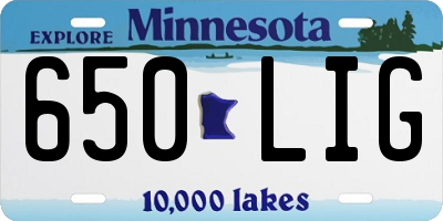 MN license plate 650LIG