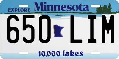 MN license plate 650LIM