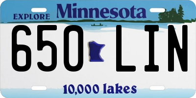 MN license plate 650LIN