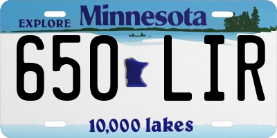 MN license plate 650LIR