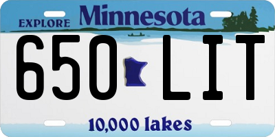 MN license plate 650LIT