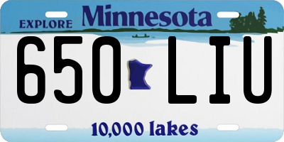 MN license plate 650LIU