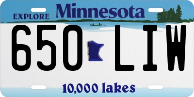 MN license plate 650LIW