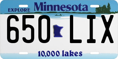 MN license plate 650LIX
