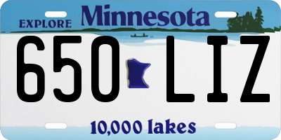 MN license plate 650LIZ