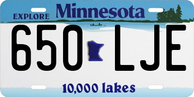 MN license plate 650LJE