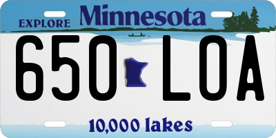MN license plate 650LOA