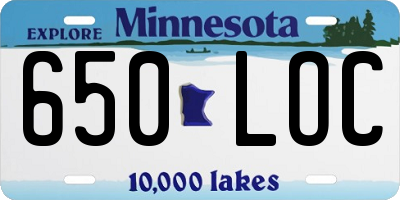 MN license plate 650LOC
