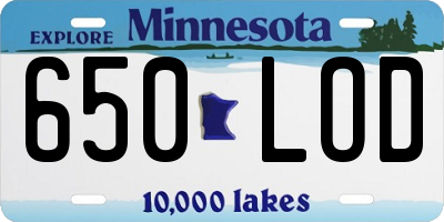 MN license plate 650LOD