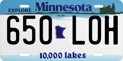 MN license plate 650LOH
