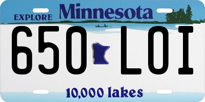 MN license plate 650LOI
