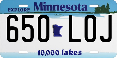 MN license plate 650LOJ