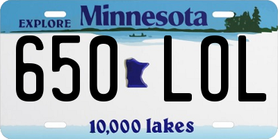 MN license plate 650LOL