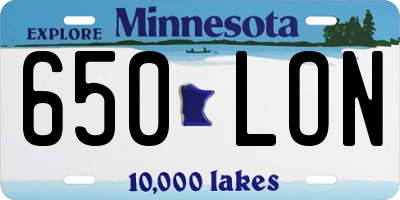MN license plate 650LON
