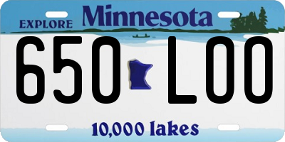 MN license plate 650LOO