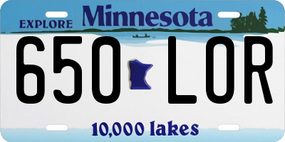 MN license plate 650LOR