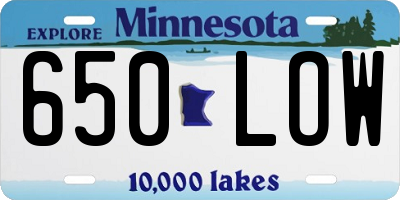 MN license plate 650LOW