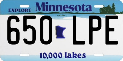 MN license plate 650LPE