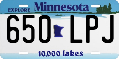 MN license plate 650LPJ