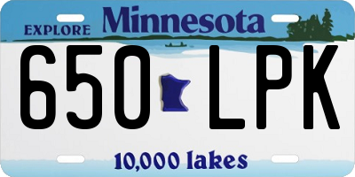 MN license plate 650LPK