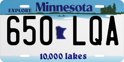 MN license plate 650LQA