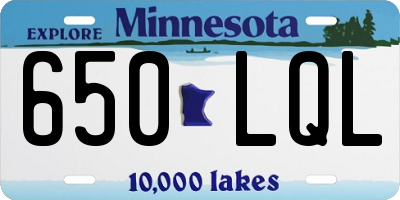 MN license plate 650LQL