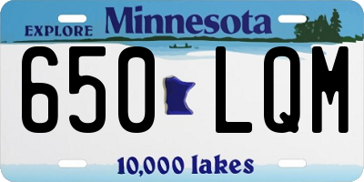 MN license plate 650LQM